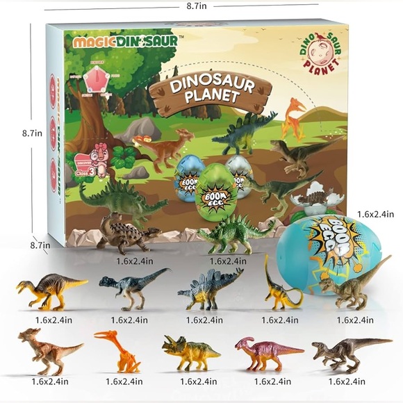 Jumbo glow in the dark dinosaur filled eggs with realistic Dino figurines (NWT) - Picture 2 of 6